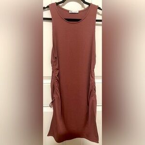 Zara Ribbed Ruched Bodycon Midi Dress - Large 🌻